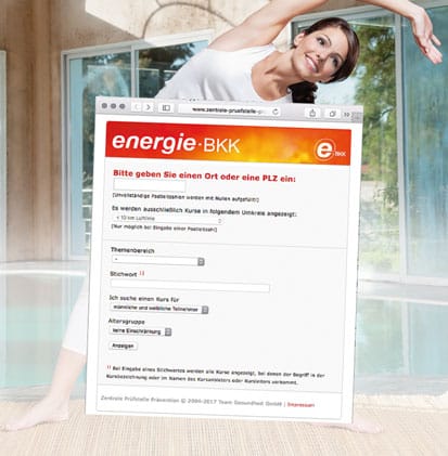 Hier finden Sie zertifizierte Gesundheitskurse Hier finden Sie zertifizierte Gesundheitskurse